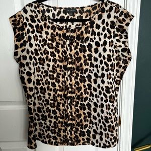 EUC The Limited Cap Sleeve Leopard Print Top SZ L